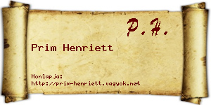Prim Henriett névjegykártya